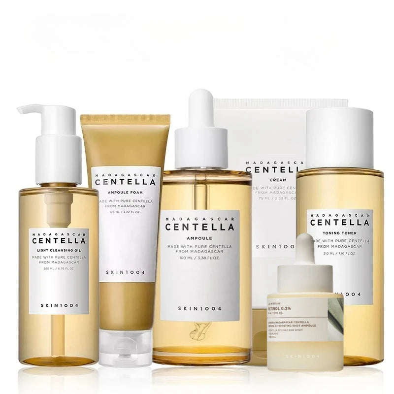 Skin1004 Centella Asiatica Skin Care Korean Set Moisturizing Toner Essence Sunscreen Cleanser Makeup Remover Oil Essence