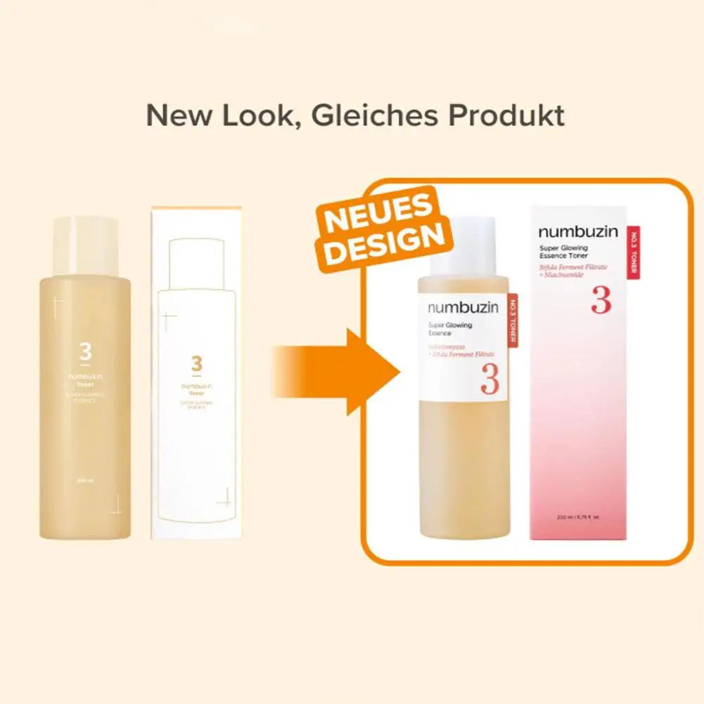 Numbuzin No.3 & No.5 Super Glowing Face Serum & Toner – 200ml Korean Skincare
